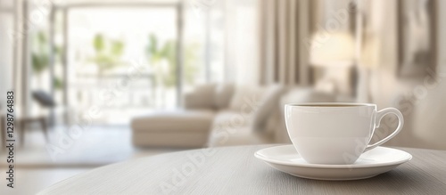 Wallpaper Mural Cozy Hot Tea on Saucer in Elegant Dining Room Torontodigital.ca