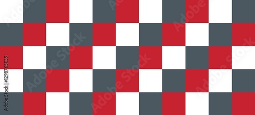 Seamless Checkered Plaid Pattern in Red, White, and Dark Gray for Classic Backgrounds and Textile Designs. Illustration