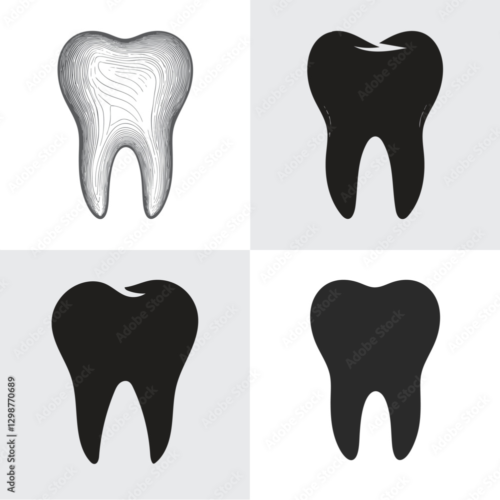set of tooth icons set of tooth icons