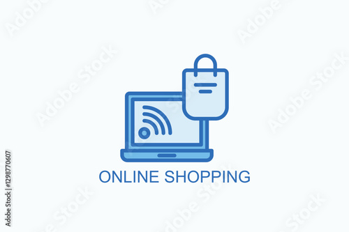 Online Shopping Icon Or Logo Isolated Vector Illustration