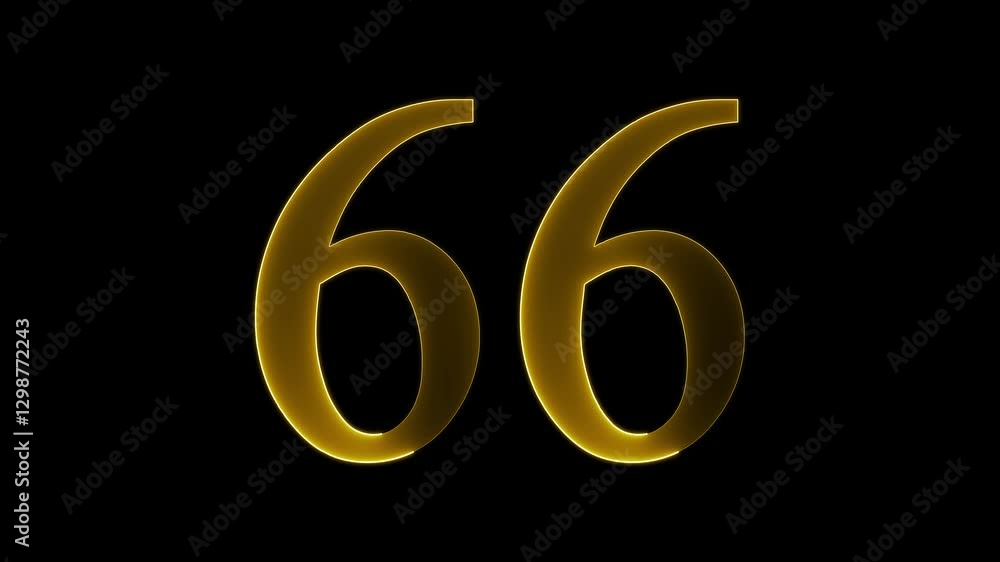 66 text animation by yellow color neon mask glow on black background. 66 text animation by yellow color neon mask glow on black background.