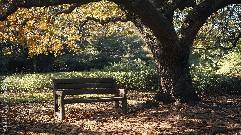 Wooden bench in the park