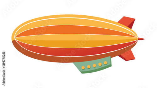 a vector illustration of blimp airship transport on white background