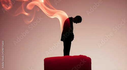 Man in a business suit experiencing severe burnout