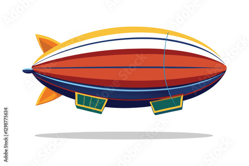 a vector illustration of blimp airship transport on white background