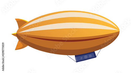 a vector illustration of blimp airship transport on white background