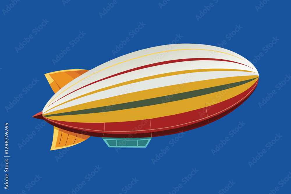 a vector illustration of blimp airship transport on white background a vector illustration of blimp airship transport on white background