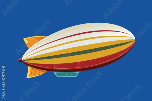 a vector illustration of blimp airship transport on white background