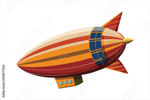 a vector illustration of blimp airship transport on white background
