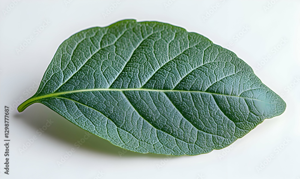 Obraz premium Single leaf, close-up, white background