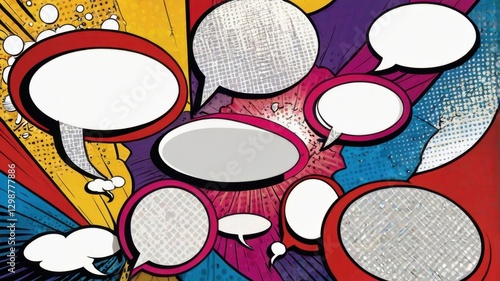 Colorful Comic Book Speech Bubbles Background