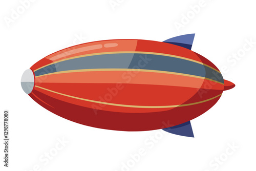a vector illustration of blimp airship transport on white background