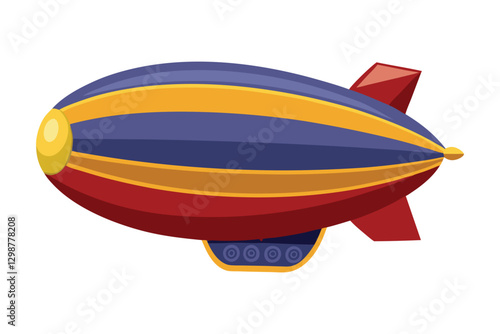 a vector illustration of blimp airship transport on white background