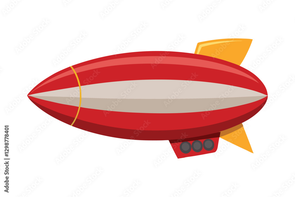 a vector illustration of blimp airship transport on white background a vector illustration of blimp airship transport on white background