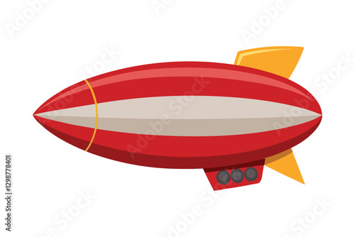 a vector illustration of blimp airship transport on white background