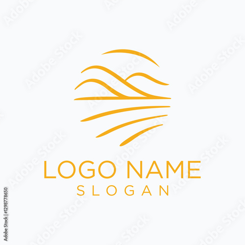 Wallpaper Mural minimalist mountain and wave logo Torontodigital.ca