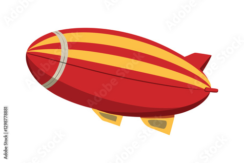 a vector illustration of blimp airship transport on white background