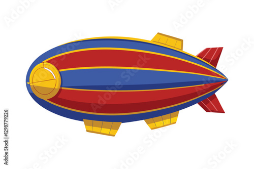 a vector illustration of blimp airship transport on white background