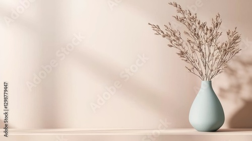 A smooth, pastel-colored modern vase in a Scandinavian-inspired decor