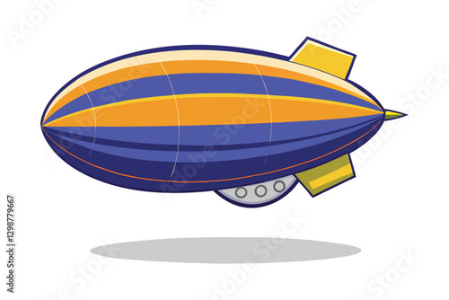 a vector illustration of blimp airship transport on white background