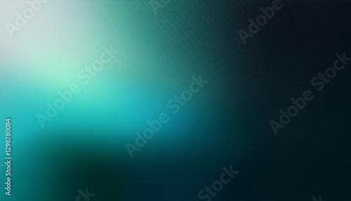 Teal blue green white black blurred abstract gradient background grainy noise texture glowing light large banner
