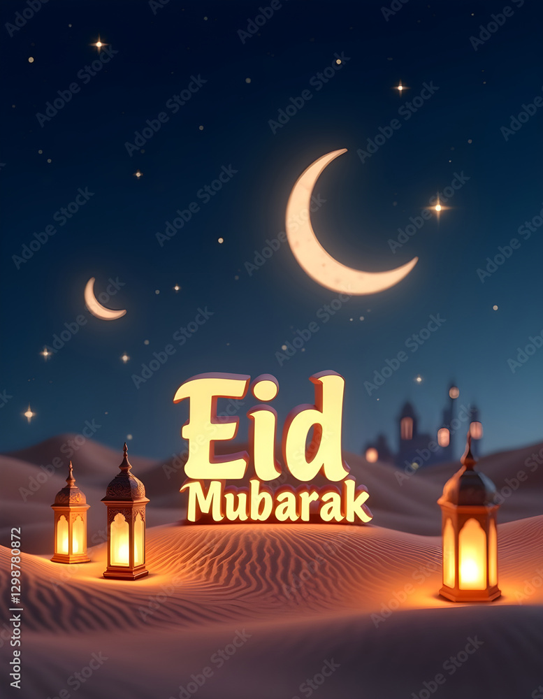 Eid Mubarak Greetings card and Design Eid Mubarak Greetings card and Design