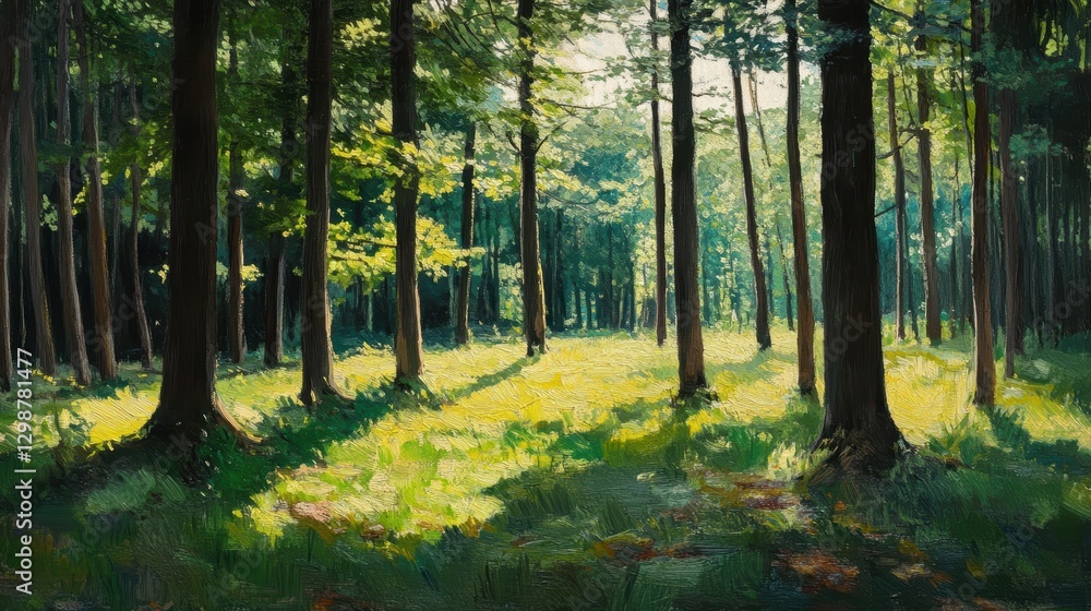 Obraz premium sun-dappled forest