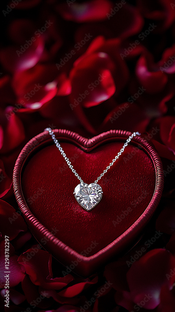 Obraz premium p Medium shot of a heart-shaped jewelry box w