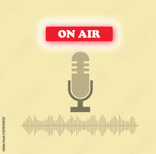 Radio logo icon, vector ,on air,sound waves