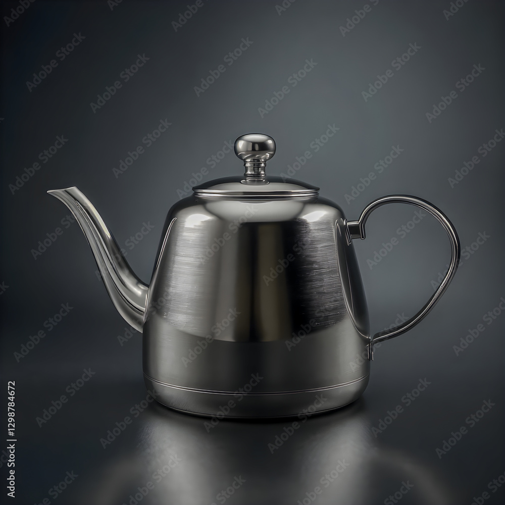 Fototapeta premium Metal teapot on a dark background.