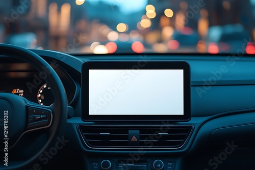 Wallpaper Mural Blank tablet screen in car at night. Torontodigital.ca