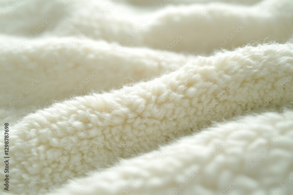 A cozy close-up of a soft, cream-colored sherpa fleece fabric, perfect for winter warmth, showing texture and inviting comfort on a cool autumn night. A cozy close-up of a soft, cream-colored sherpa fleece fabric, perfect for winter warmth, showing texture and inviting comfort on a cool autumn night.