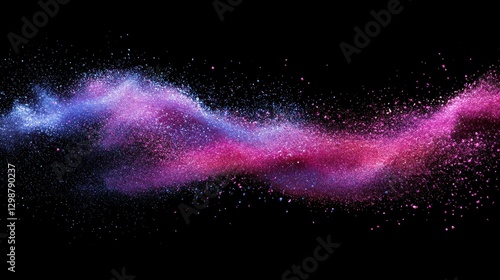 Dynamic Colorful Powder Explosion from Brush