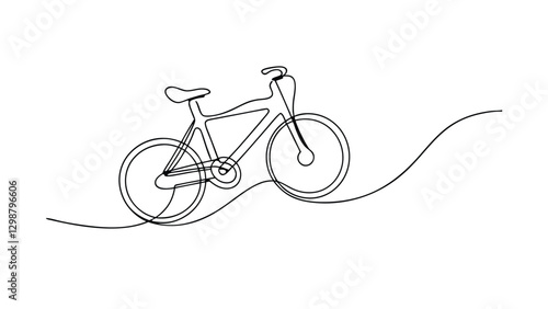 Continuous Line Drawing Bicycle, Simple Cycle, Oneline Art