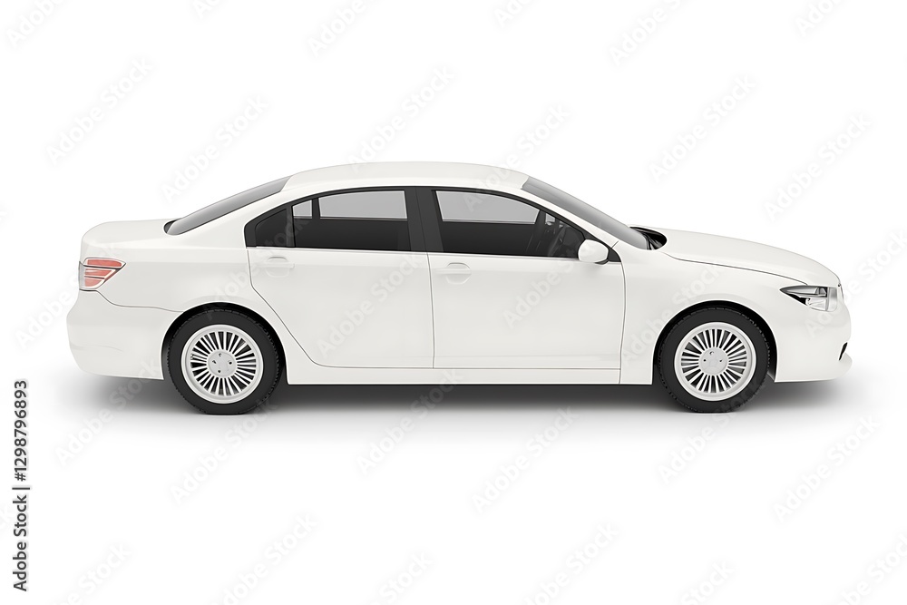White sedan car isolated on white background. White sedan car isolated on white background.