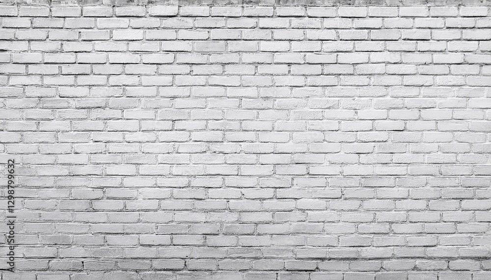 Fototapeta premium white old shabby brick wall wide panoramic texture light gray rough whitewashed brickwork panorama abstract rustic vintage background