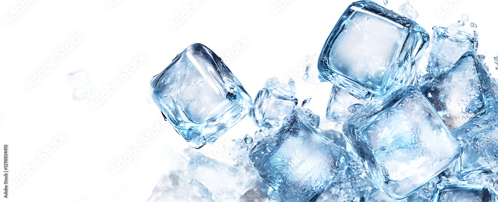 Realistic ice cubes– high-quality transparent cutout image Realistic ice cubes– high-quality transparent cutout image