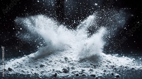 Dynamic Shot of Crushed Powder Spreading in the Air