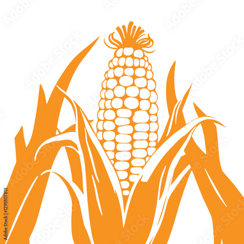 Sweet corn logo design minimalist concept vector illustration organic and healthy food.