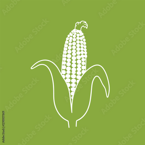 Sweet corn logo design minimalist concept vector illustration organic and healthy food.