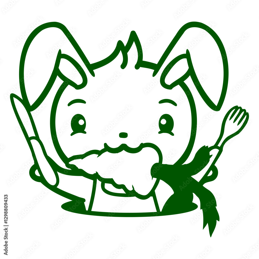 Rabbit Carrot Carrot Mouth Eat Hunger Hole Eating Design Lover Art Vector Illustration Card T-Shirt Poster Sticker Graphic Print Decorative Drawing Isolated Logo Decoration Symbol Creative Cool Style
