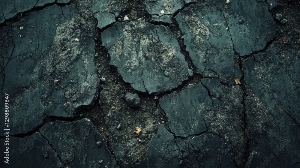 Obraz premium Dark Cracked Earth Surface Texture Background