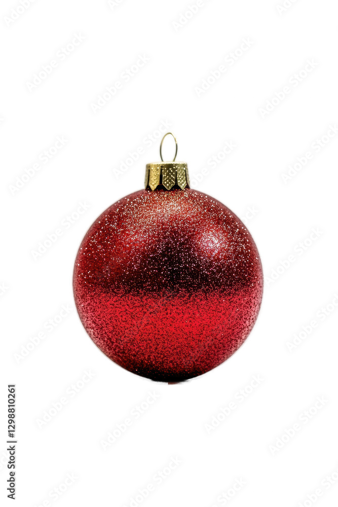 Christmas ornament isolated on white background, shiny red bauble decoration for holiday celebration, traditional festive decor, seasonal design element. Christmas ornament isolated on white background, shiny red bauble decoration for holiday celebration, traditional festive decor, seasonal design element.