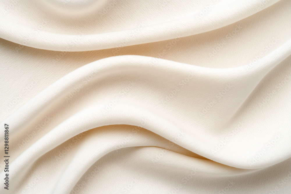 Obraz premium Soft cream fabric draped elegantly to showcase its smooth texture and gentle folds in natural light