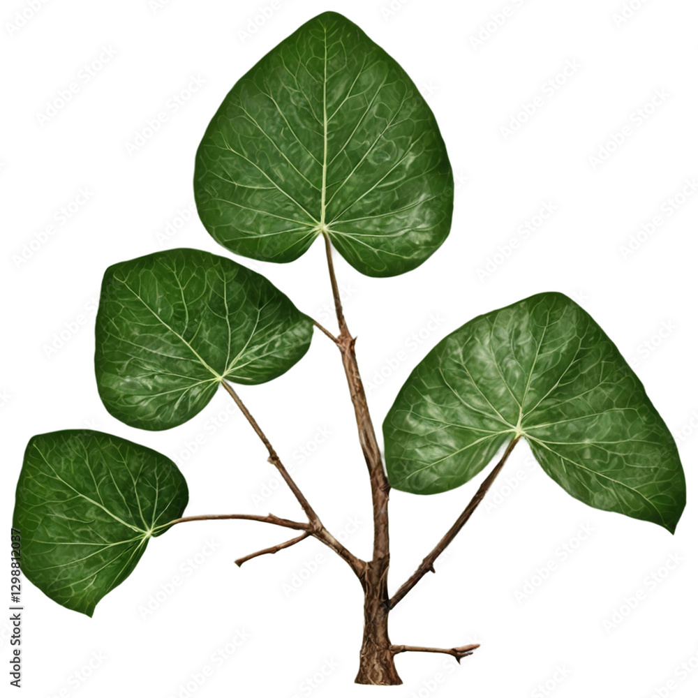 Naklejka premium green leaf isolated on white background