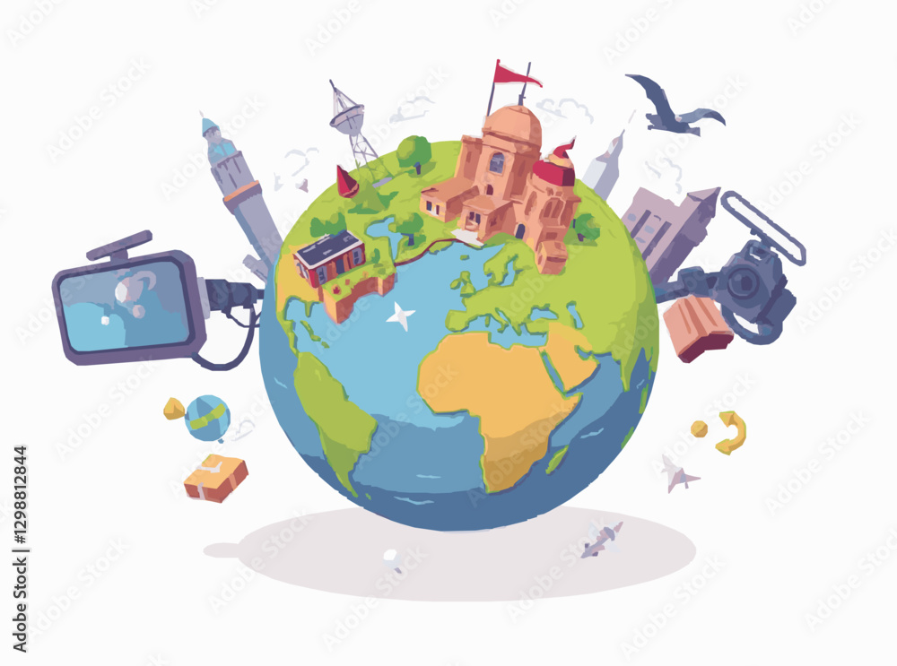 Fototapeta premium Virtual Reality Gaming World Exploration