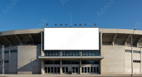 Blank Billboard on Stadium Exterior:  Advertising Space Above Entrance