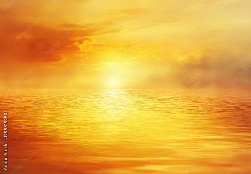 Tranquil Sunrise Over Calm Ocean Waters Bathed in Golden Light with Soft Clouds Reflecting Warm Tones in Peaceful Seascape Environment Tranquil Sunrise Over Calm Ocean Waters Bathed in Golden Light with Soft Clouds Reflecting Warm Tones in Peaceful Seascape Environment