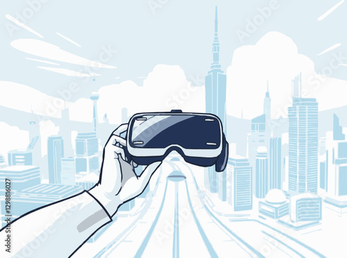 Immersive Virtual Reality Experience in Futuristic Cityscape