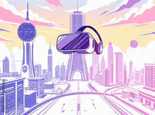 Immersive Virtual Reality Experience in Futuristic Cityscape